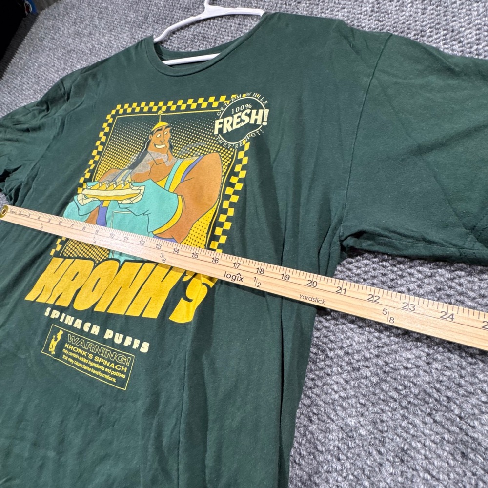 Disney Emperors New Groove Kronk Spinach Puffs Graphic Tee Green Mens M/L - Picture 3 of 5